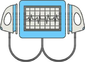 defibrillator maskin ikon i blå och grå Färg. vektor