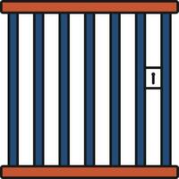 Blau und Orange Farbe Gefängnis Symbol im eben Stil. vektor