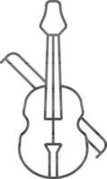 schwarz Gliederung Violine Symbol im eben Stil. vektor