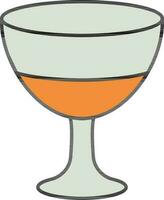 halv dryck glas grå och orange ikon i platt stil. vektor
