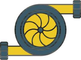 turboladdare ikon i blå och gul Färg. vektor