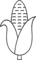 schwarz Schlaganfall Mais Symbol im eben Stil. vektor