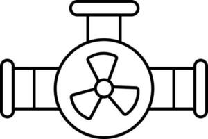 Main Pipeline Symbol im schwarz Linie Kunst. vektor