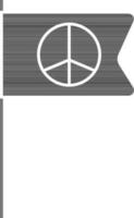 fred flagga ikon i svart översikt. vektor
