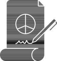 fred fördrag ikon i svart och vit Färg, vektor
