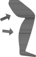 svart och vit lår hiss kirurgi ikon eller symbol. vektor