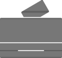 valsedel låda ikon i svart och vit Färg. vektor