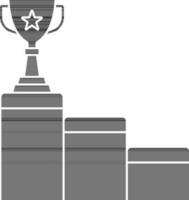 vinnare podium ikon i svart och vit Färg. vektor