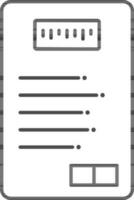 papper dokumentera eller faktura ikon i svart linje konst. vektor