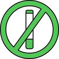 Nein Rauchen Symbol im Grün und Weiß Farbe. vektor