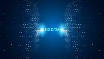 Digital Konzept, groß Daten ist flattern Daten Sammlung Daten wird bearbeitet und Daten Analyse auf ein schön futuristisch Hintergrund. vektor