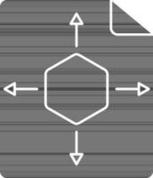 3d Modell- Datei Symbol im schwarz und Weiß Farbe. vektor