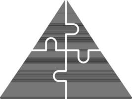 illustration av triangel pussel ikon i svart och vit Färg. vektor