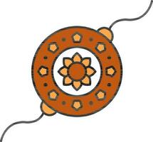 braun Blumen- Rakhi-Armband Symbol auf Weiß Hintergrund. vektor