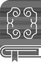 svart och vit quran bok ikon eller symbol. vektor