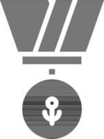 medalj ikon eller symbol i svart och vit Färg. vektor