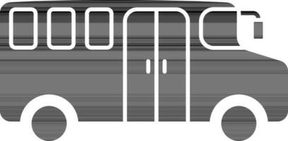 eben Stil Bus Symbol im schwarz und Weiß Farbe. vektor