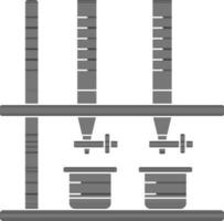 svart och vit labb experimentera kit ikon . vektor