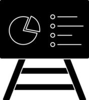 presentation paj Diagram ikon i svart och vit Färg. vektor
