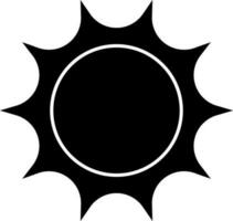 illustration av Sol ikon i svart och vit Färg. vektor