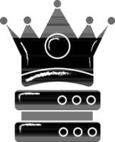 Gekritzel Stil König von Hosting Symbol im schwarz und Weiß Farbe. vektor