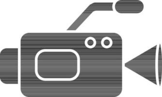svart och vit video kamera ikon. vektor