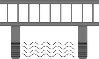 schwarz und Weiß Illustration von Fluss Brücke Symbol. vektor