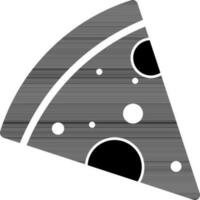 svart och vit illustration av pizza skiva ikon. vektor