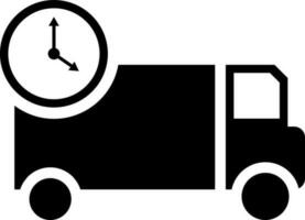 Lieferung auf Zeit mit LKW Symbol oder Symbol. vektor