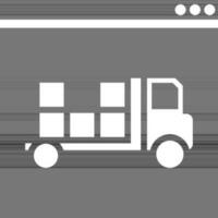 International logistisch Lieferung LKW Symbol mit Netz Seite hinter eben Symbol. vektor