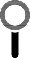 Vergrößerung Glas Symbol im schwarz und Weiß Farbe. vektor