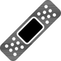 svart och vit bandage ikon i platt stil. vektor