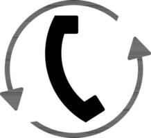 Anruf Transfer Symbol im schwarz und Weiß Farbe. vektor