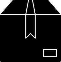 glyf leverans låda ikon i svart och vit Färg. vektor