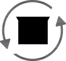 paket utbyta ikon i svart och vit Färg. vektor