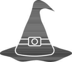 häxa hatt ikon i svart och vit Färg. vektor