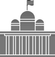 president hus eller domstol ikon i svart och vit Färg. vektor