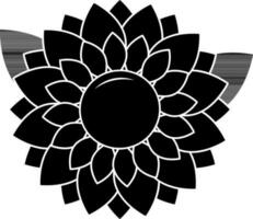 Sonnenblume Symbol im schwarz und Weiß Farbe. vektor