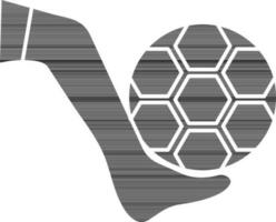 illustration av sparka fotboll ikon i svart och vit Färg. vektor