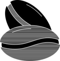 Kaffee Bohne Symbol im schwarz und Weiß Farbe. vektor