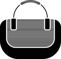 isolerat bära väska eller handväska ikon i svart och vit Färg. vektor