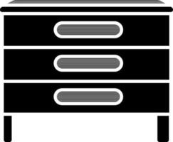 platt stil låda ikon i svart och vit Färg. vektor