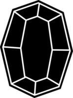 Kristall Stein Symbol im schwarz und Weiß Farbe. vektor