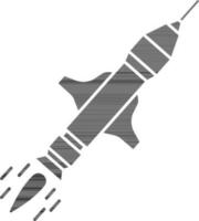 isoliert Rakete oder Rakete Symbol im Glyphe Stil. vektor