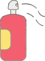 Parfüm oder sprühen Flasche Symbol im rot und Gelb Farbe. vektor