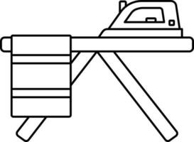 isoliert Bügeln Tafel und Stoff Symbol im Linie Kunst. vektor