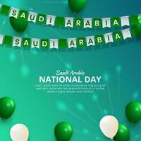 saudi arabien nationell dag social media baner mall vektor