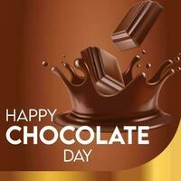 glücklich Schokolade Tag Poster Design Konzept vektor