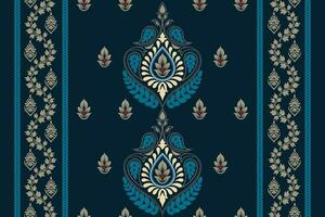 paisley etnisk sömlös mönster design. blommig mönster med paisley och indisk blomma motiv. damast- stil mönster för textil och dekoration vektor