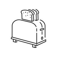 Toaster Symbol, Vektor Illustration. eben Design Stil. Vektor Toaster isoliert auf Weiß Hintergrund, Toaster Symbol. Grafik Design Vektor Symbole. Küche Haushalt Haushaltsgeräte.